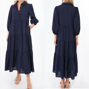 Tuckernuck Pomander Place Navy Mabel Maxi Dress Size Large